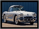 Corvette, Biały, Zabytkowy, 1958, Chevrolet, Stingray